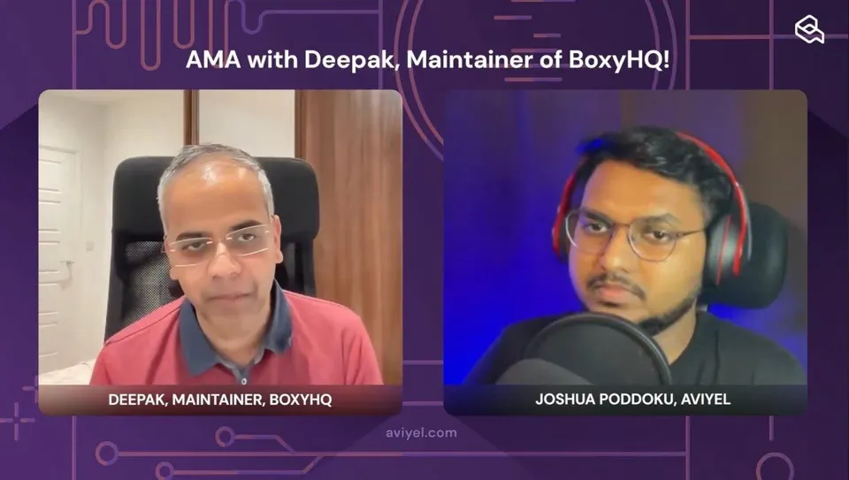 Deepak and me on a split-screen call