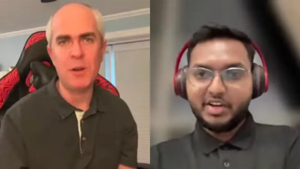 Max Kanat-Alexander and me on a split-screen call
