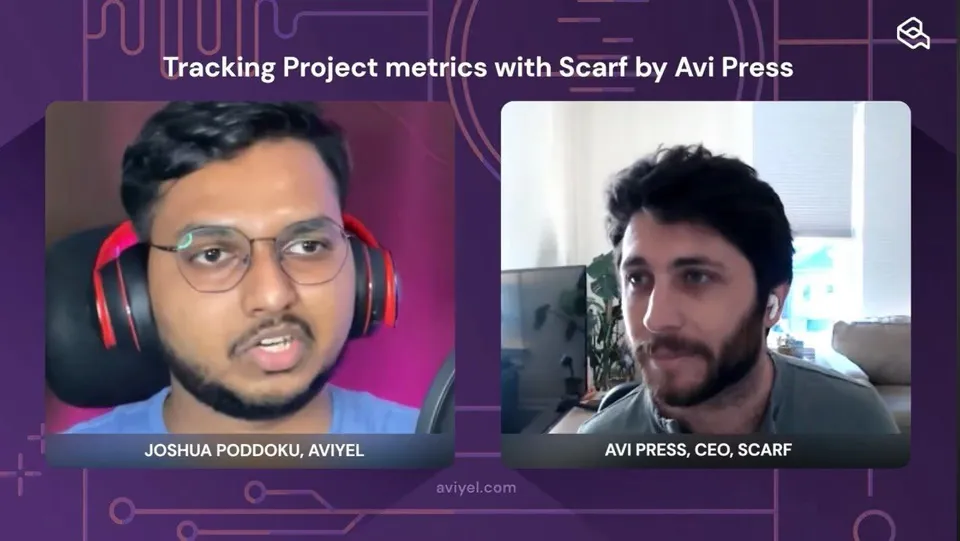Avi Press and me on a split-screen call